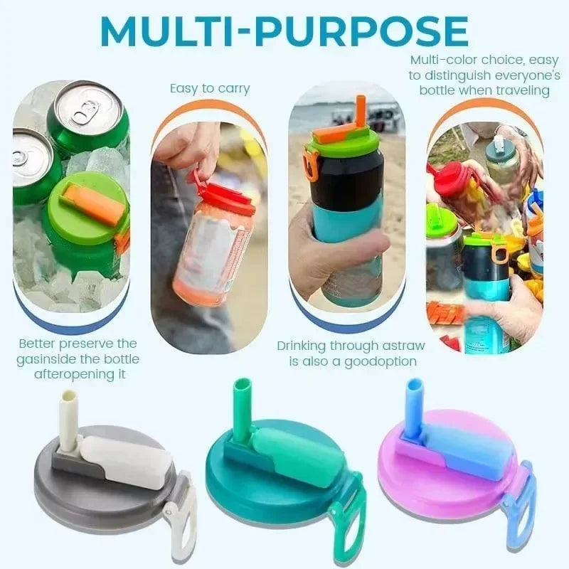 Soda Can Lid With Straw