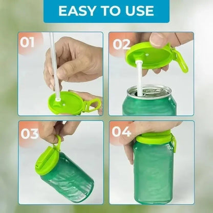 Soda Can Lid With Straw